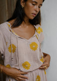 Daisy J blouse in Mauve & Honey flower