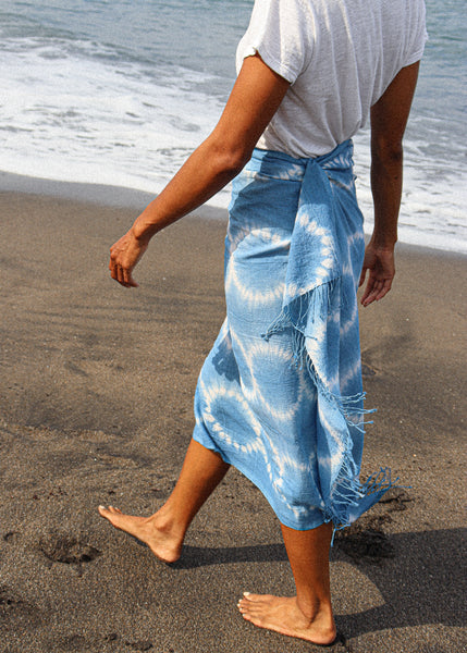 Maxi Pareo Botanical in Alma blue