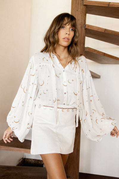 Full Moon blouse in shell gold