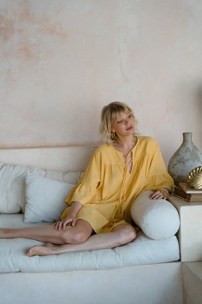 Jane Mini dress in Mellow Yellow